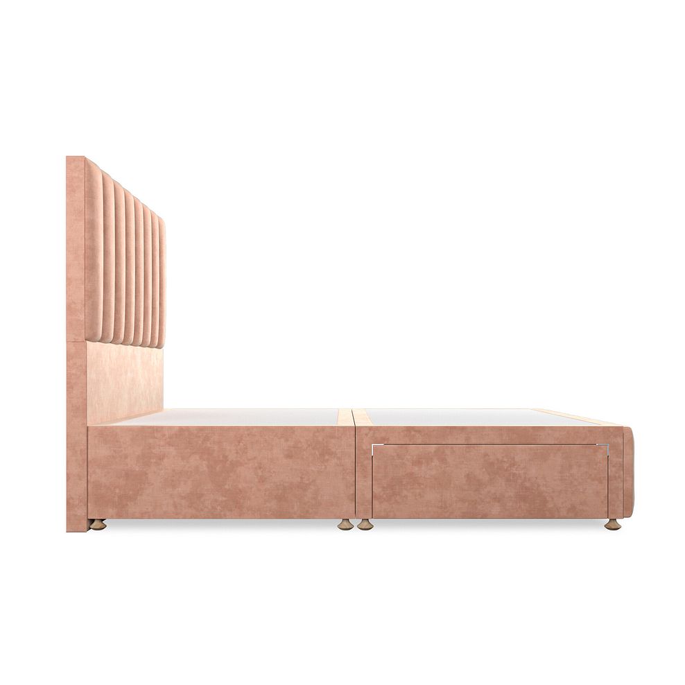 Amersham King-Size 2 Drawer Divan Bed in Heritage Velvet - Powder Pink 4
