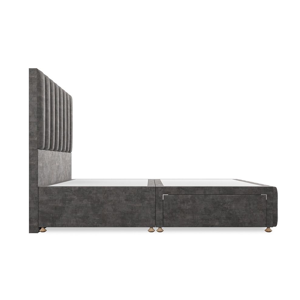 Amersham King-Size 2 Drawer Divan Bed in Heritage Velvet - Steel Thumbnail 4