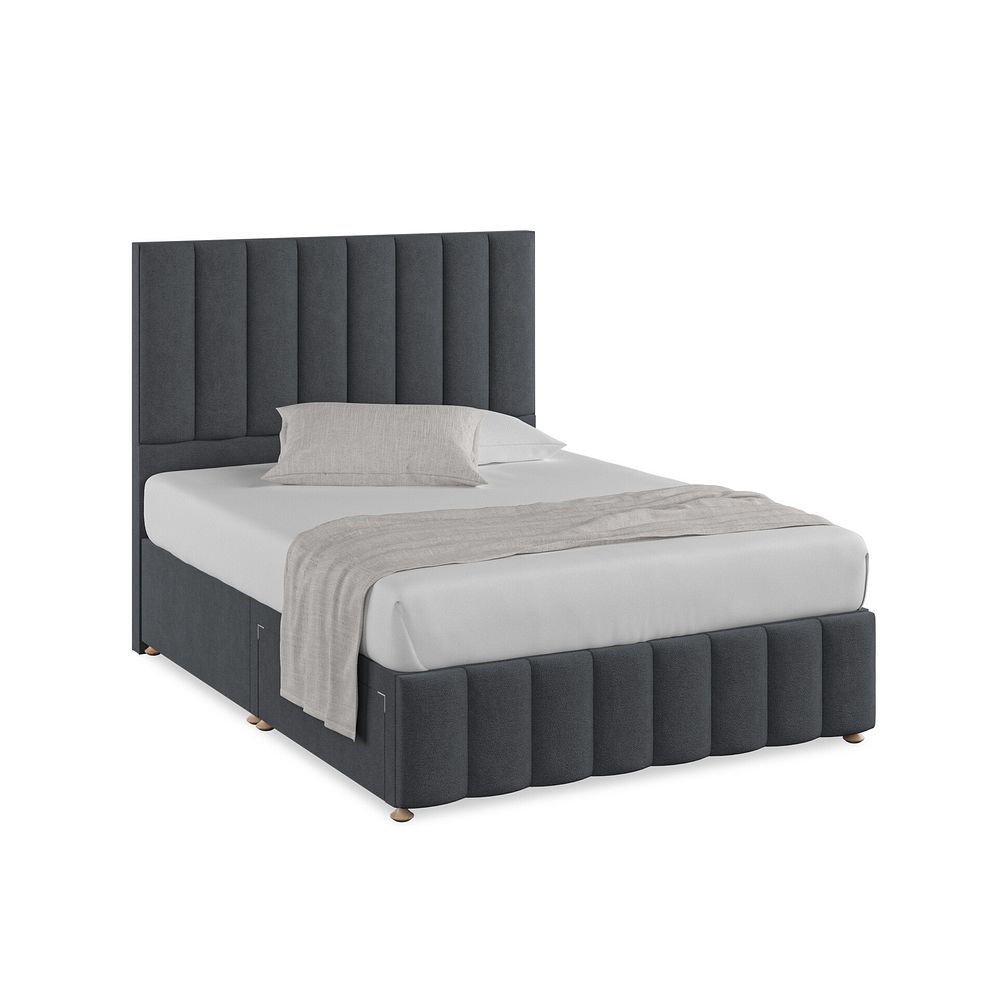 Amersham King-Size 2 Drawer Divan Bed in Venice Fabric - Anthracite 1