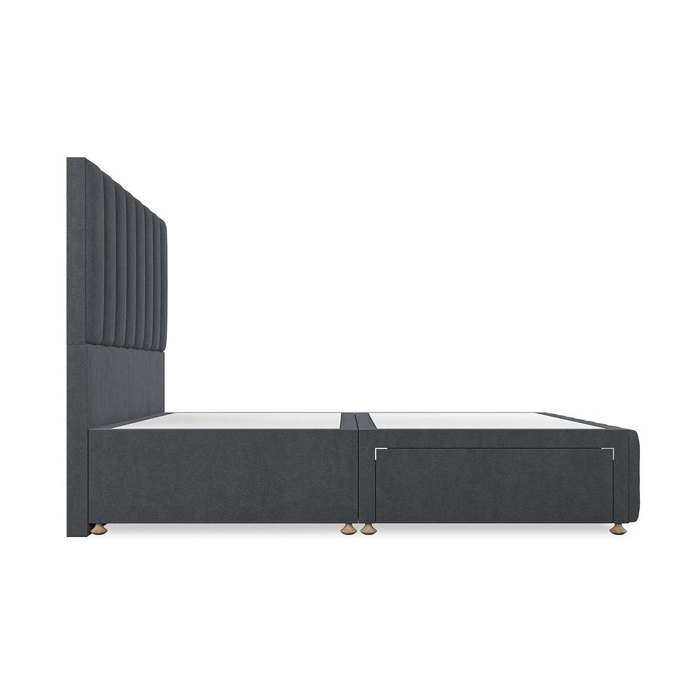 Amersham King-Size 2 Drawer Divan Bed in Venice Fabric - Anthracite 4