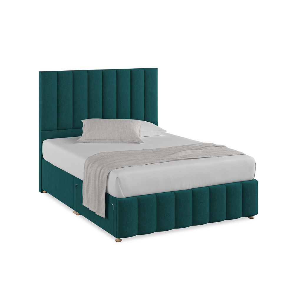 Amersham King-Size 2 Drawer Divan Bed in Venice Fabric - Teal 1