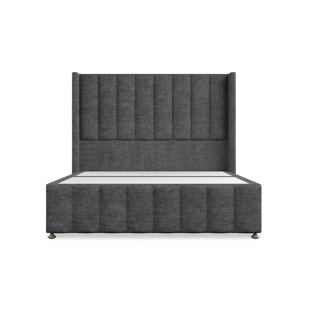 Amersham King-Size 2 Drawer Divan Bed with Winged Headboard in Brooklyn Fabric - Asteroid Grey 3