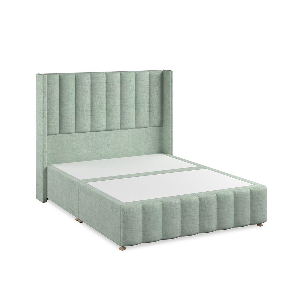 Amersham King-Size 2 Drawer Divan Bed with Winged Headboard in Brooklyn Fabric - Glacier 2