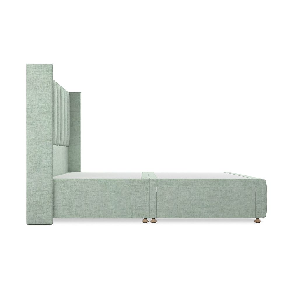 Amersham King-Size 2 Drawer Divan Bed with Winged Headboard in Brooklyn Fabric - Glacier 4