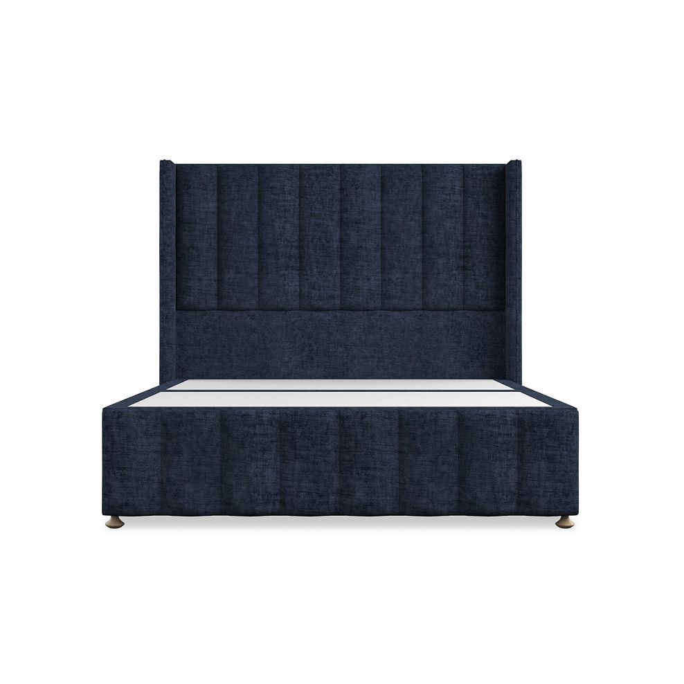 Amersham King-Size 2 Drawer Divan Bed with Winged Headboard in Brooklyn Fabric - Hummingbird Blue 3