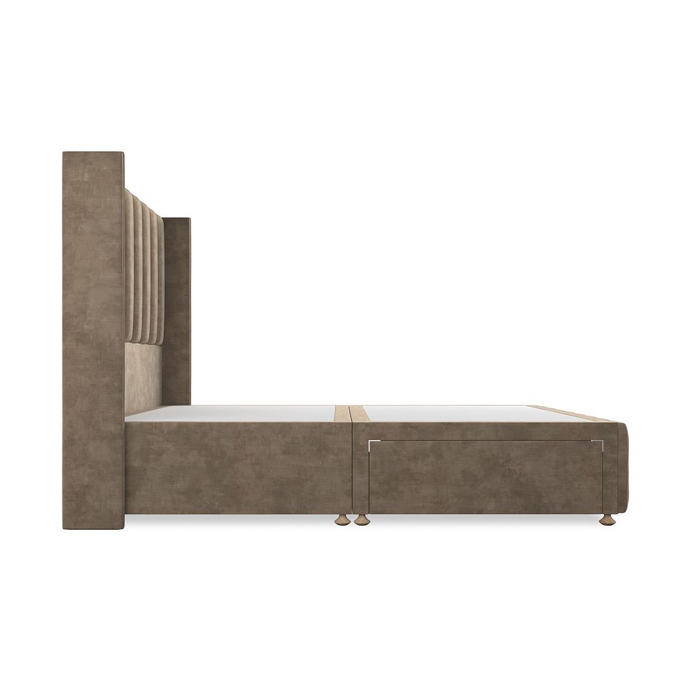 Amersham King-Size 2 Drawer Divan Bed with Winged Headboard in Heritage Velvet - Cedar Thumbnail 4