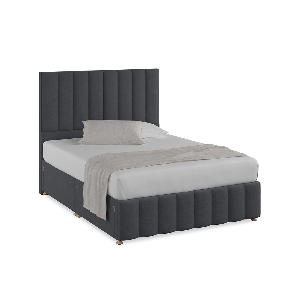 Amersham King-Size 4 Drawer Divan Bed in Venice Fabric - Anthracite 1