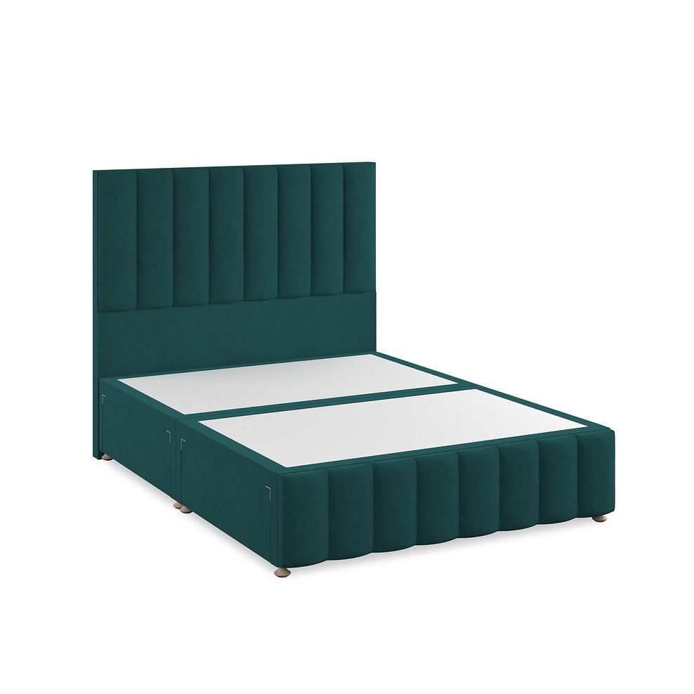 Amersham King-Size 4 Drawer Divan Bed in Venice Fabric - Teal Thumbnail 2