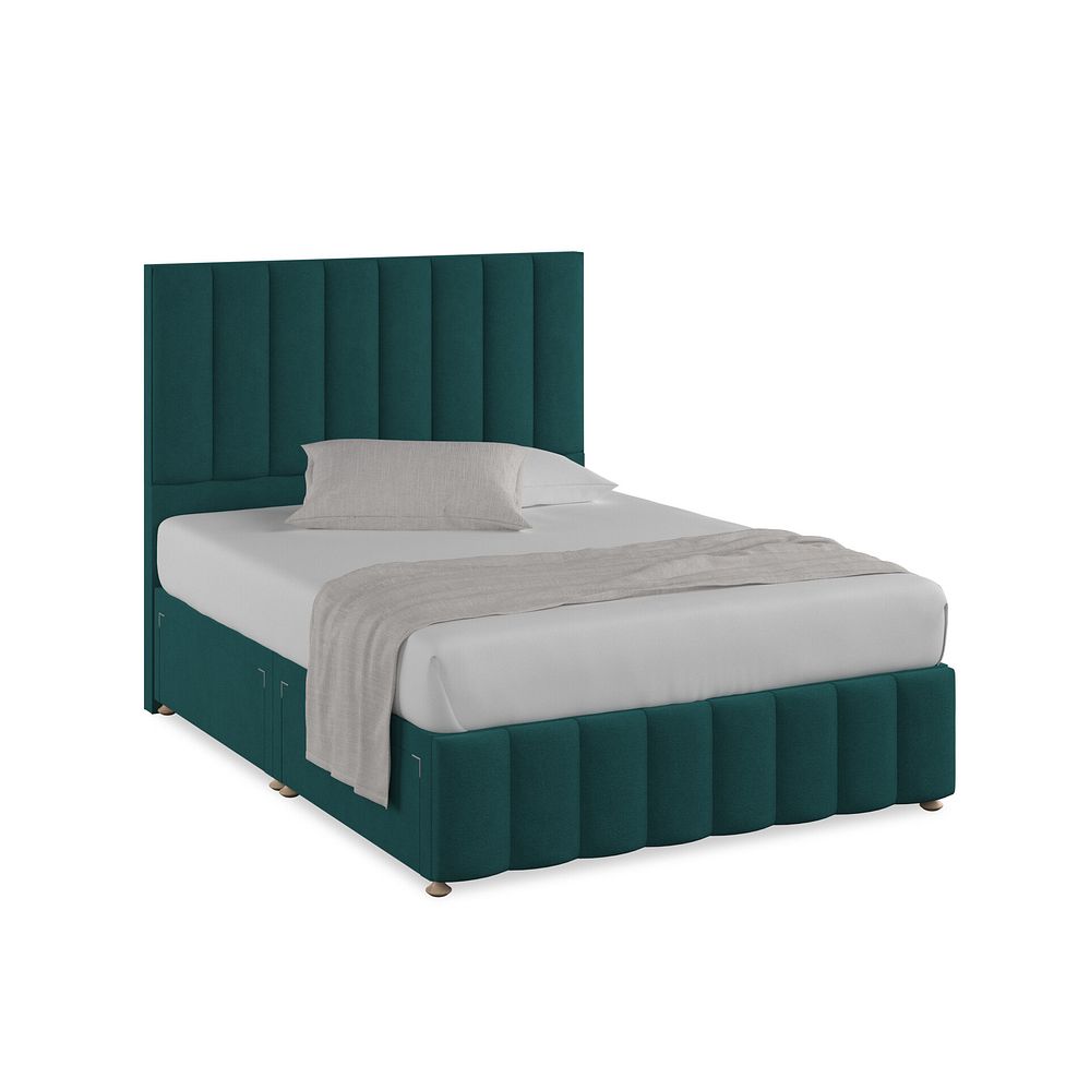 Amersham King-Size 4 Drawer Divan Bed in Venice Fabric - Teal