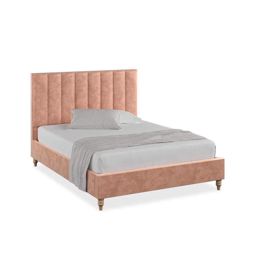 Amersham King-Size Bed in Heritage Velvet - Powder Pink 1