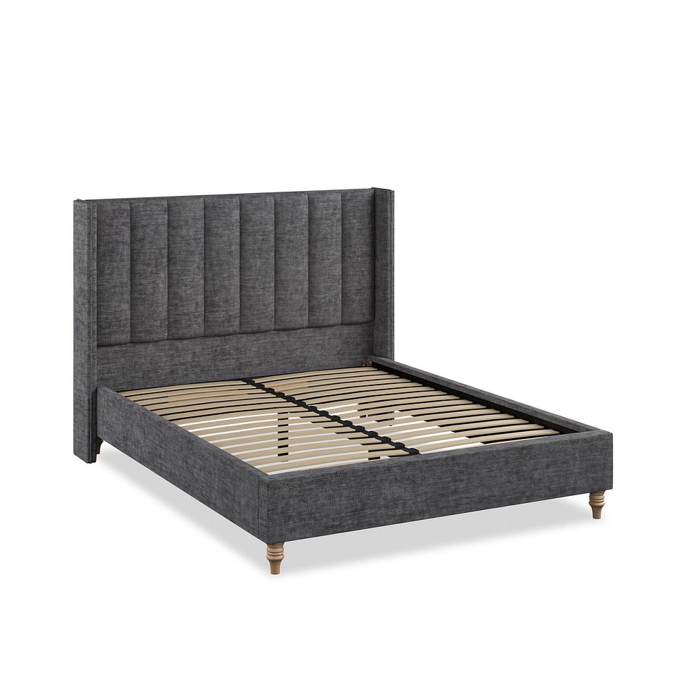 Amersham King-Size Bed with Winged Headboard in Brooklyn Fabric - Asteroid Grey Thumbnail 2