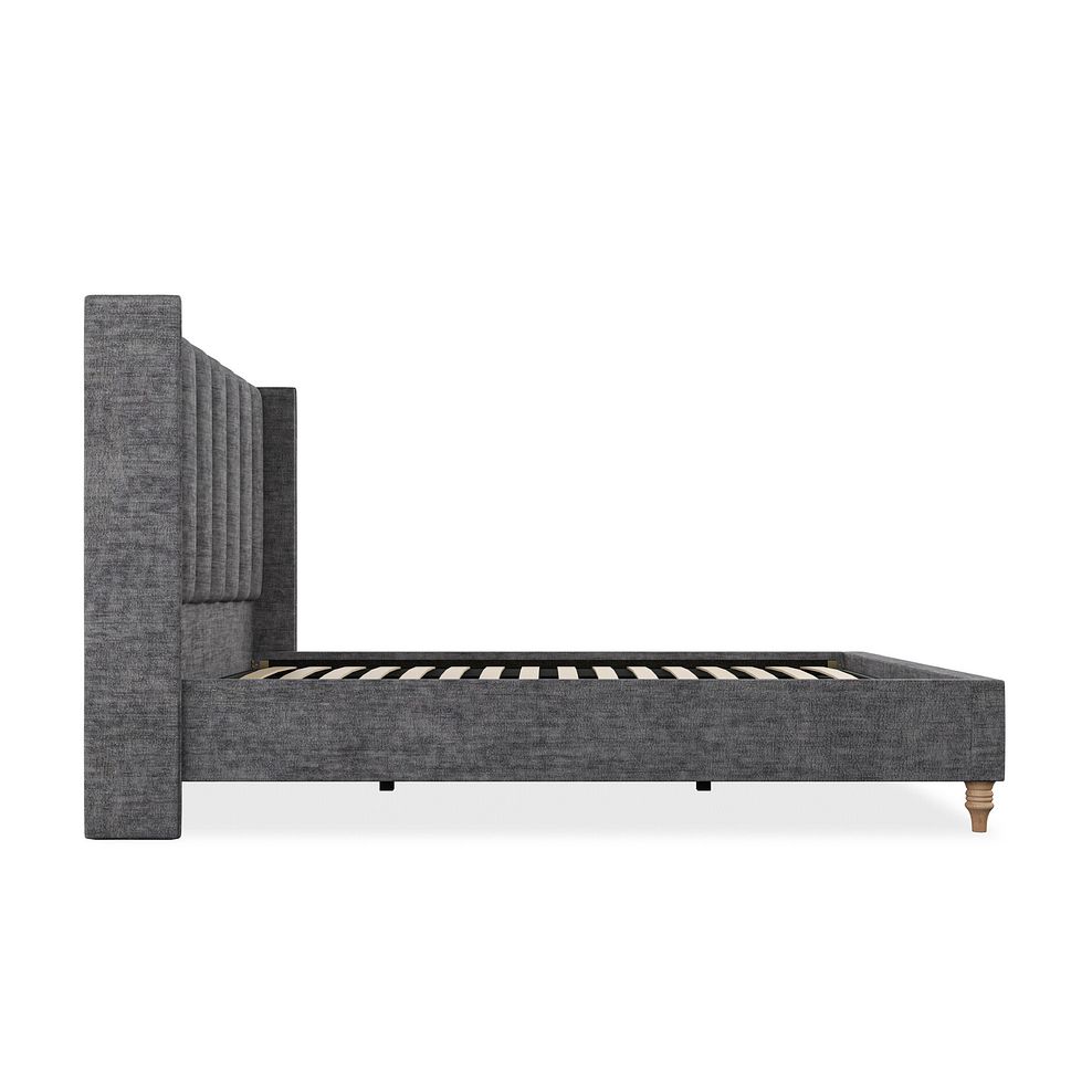 Amersham King-Size Bed with Winged Headboard in Brooklyn Fabric - Asteroid Grey Thumbnail 4