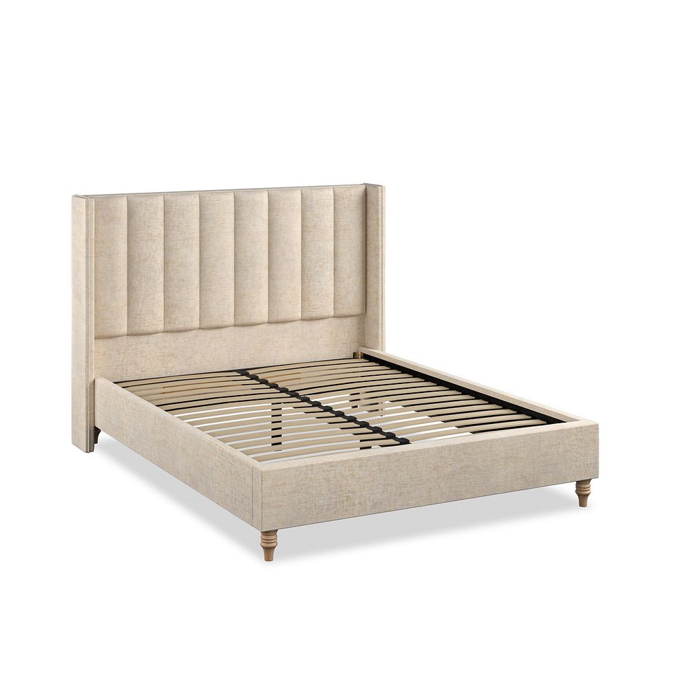 Amersham King-Size Bed with Winged Headboard in Brooklyn Fabric - Eggshell Thumbnail 2