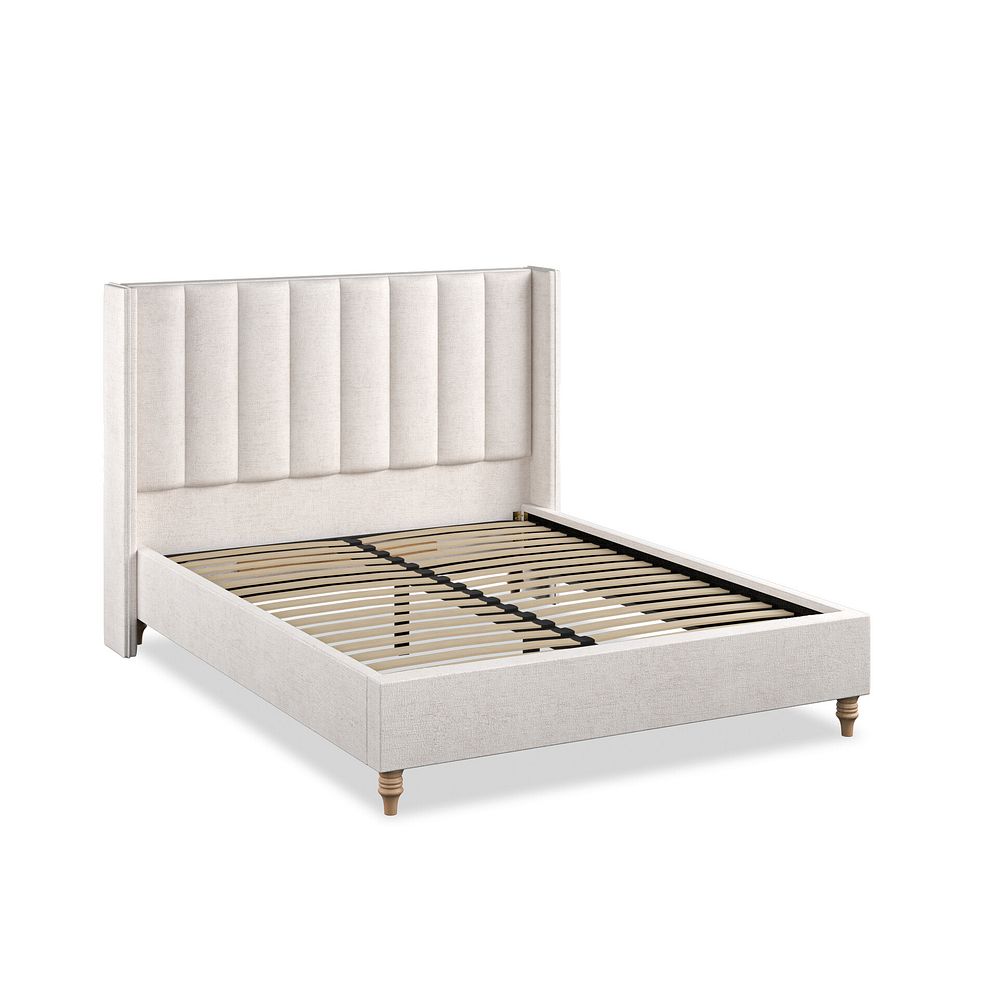 Amersham King-Size Bed with Winged Headboard in Brooklyn Fabric - Lace White 2