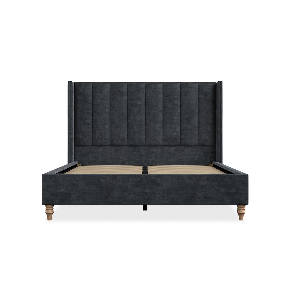 Amersham King-Size Bed with Winged Headboard in Heritage Velvet - Charcoal 3