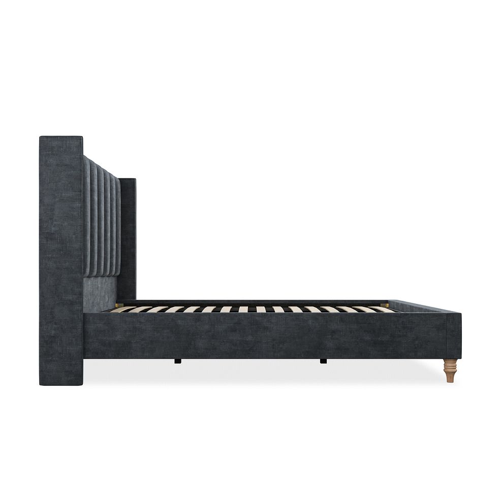 Amersham King-Size Bed with Winged Headboard in Heritage Velvet - Charcoal 4