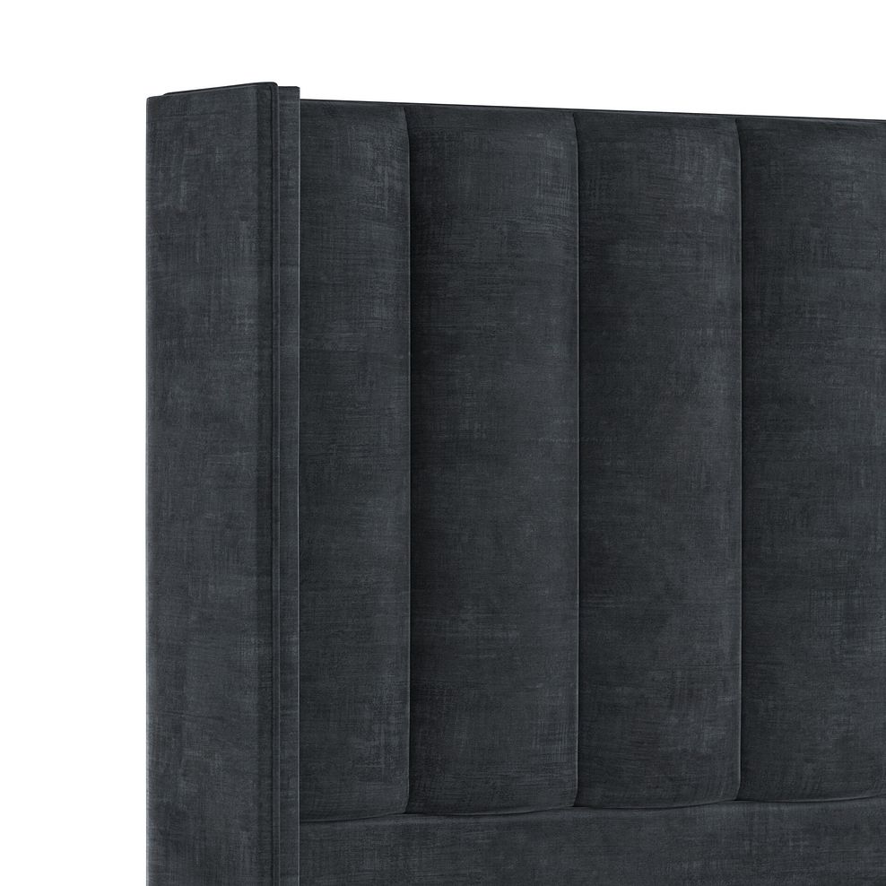 Amersham King-Size Bed with Winged Headboard in Heritage Velvet - Charcoal 6
