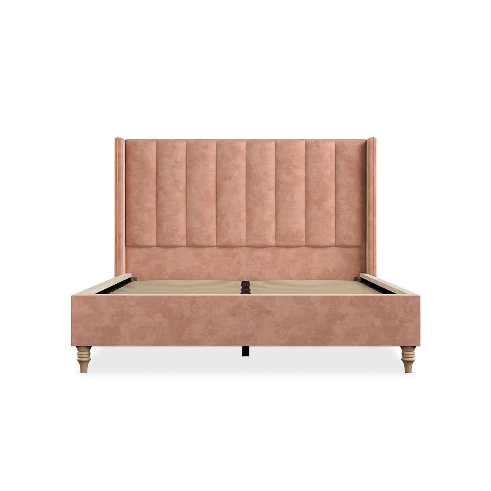 Amersham King-Size Bed with Winged Headboard in Heritage Velvet - Powder Pink Thumbnail 3