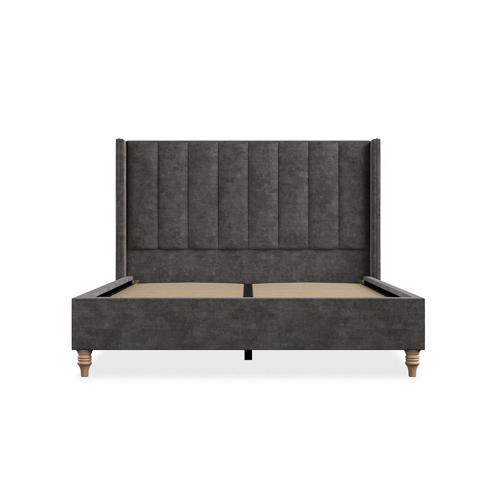 Amersham King-Size Bed with Winged Headboard in Heritage Velvet - Steel Thumbnail 3