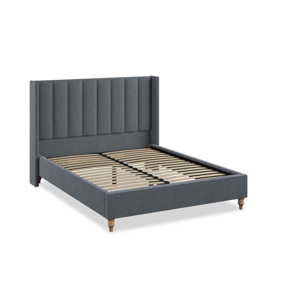 Amersham King-Size Bed with Winged Headboard in Venice Fabric - Graphite 2