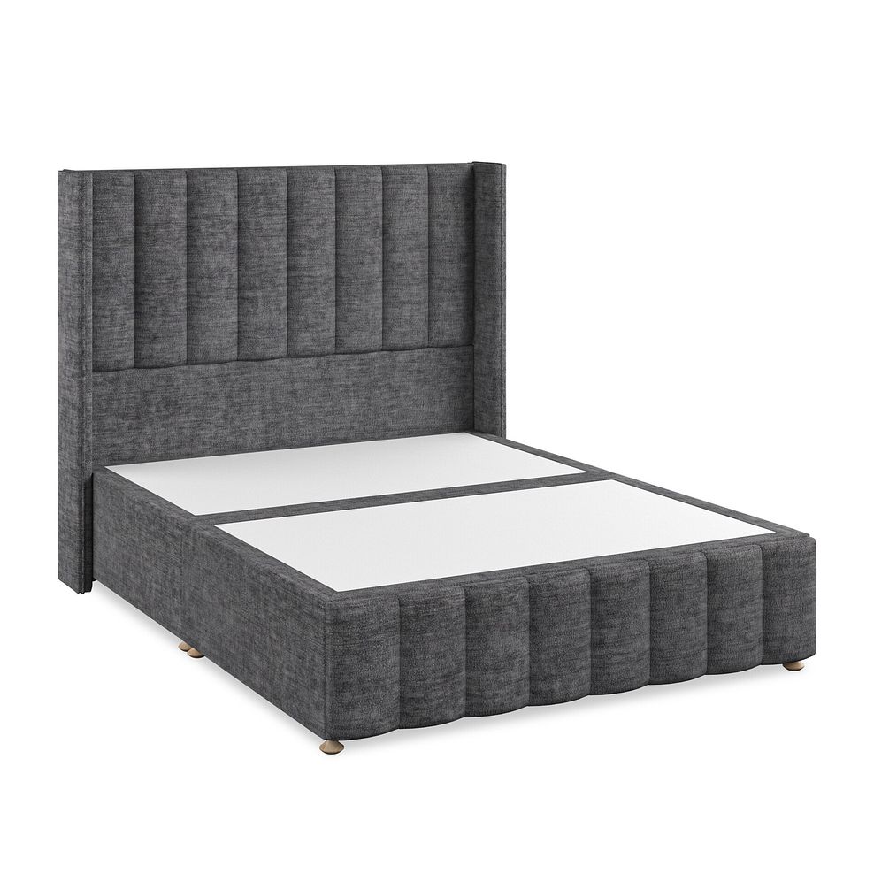 Amersham King-Size Divan Bed with Winged Headboard in Brooklyn Fabric - Asteroid Grey 2