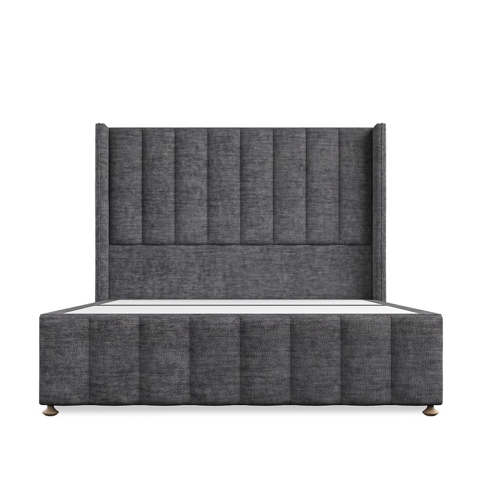 Amersham King-Size Divan Bed with Winged Headboard in Brooklyn Fabric - Asteroid Grey 3