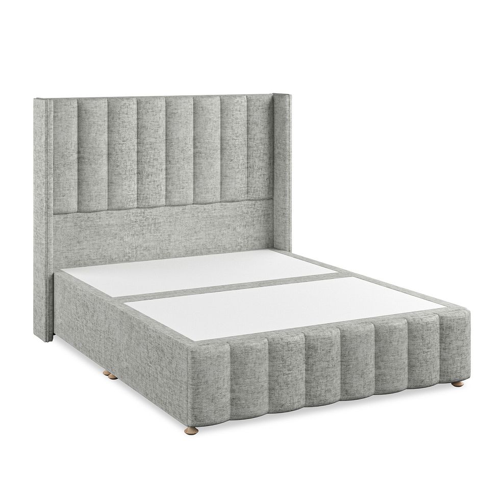 Amersham King-Size Divan Bed with Winged Headboard in Brooklyn Fabric - Fallow Grey 2