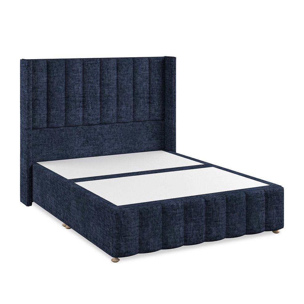 Amersham King-Size Divan Bed with Winged Headboard in Brooklyn Fabric - Hummingbird Blue 2