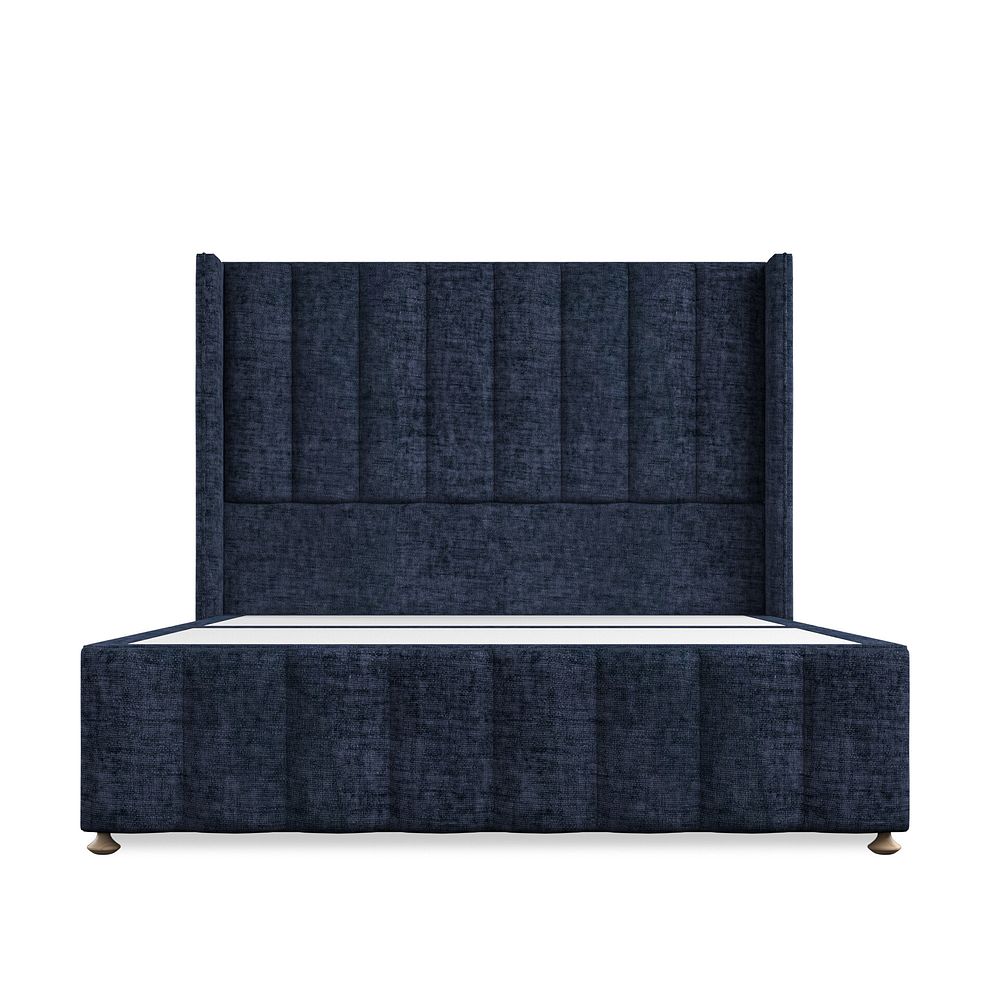 Amersham King-Size Divan Bed with Winged Headboard in Brooklyn Fabric - Hummingbird Blue 3