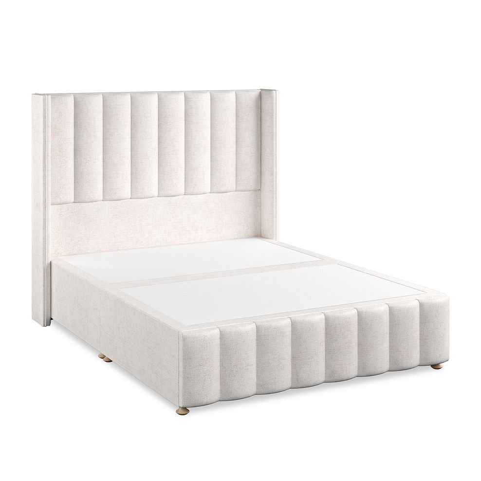 Amersham King-Size Divan Bed with Winged Headboard in Brooklyn Fabric - Lace White 2