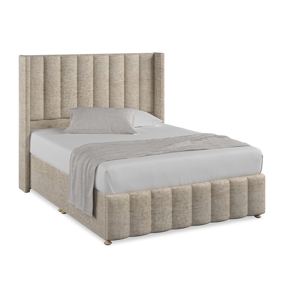 Amersham King-Size Divan Bed with Winged Headboard in Brooklyn Fabric - Quill Grey 1