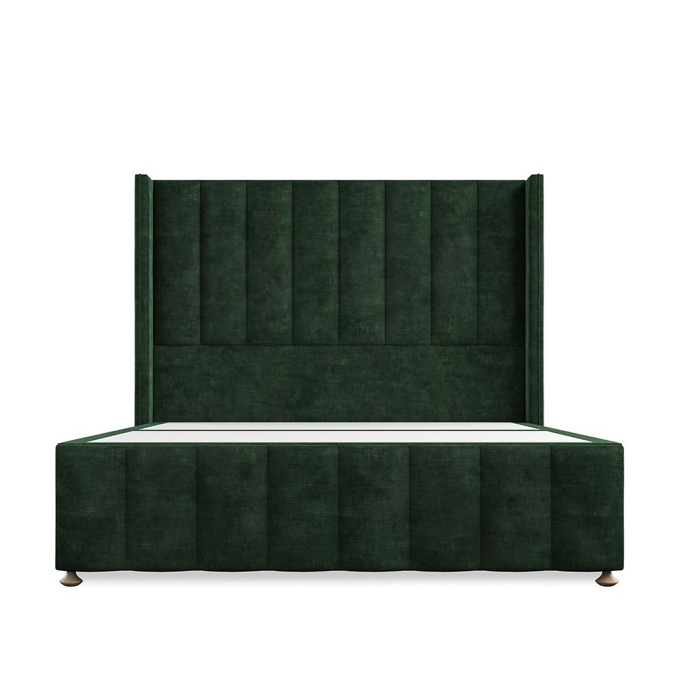 Amersham King-Size Divan Bed with Winged Headboard in Heritage Velvet - Bottle Green 3