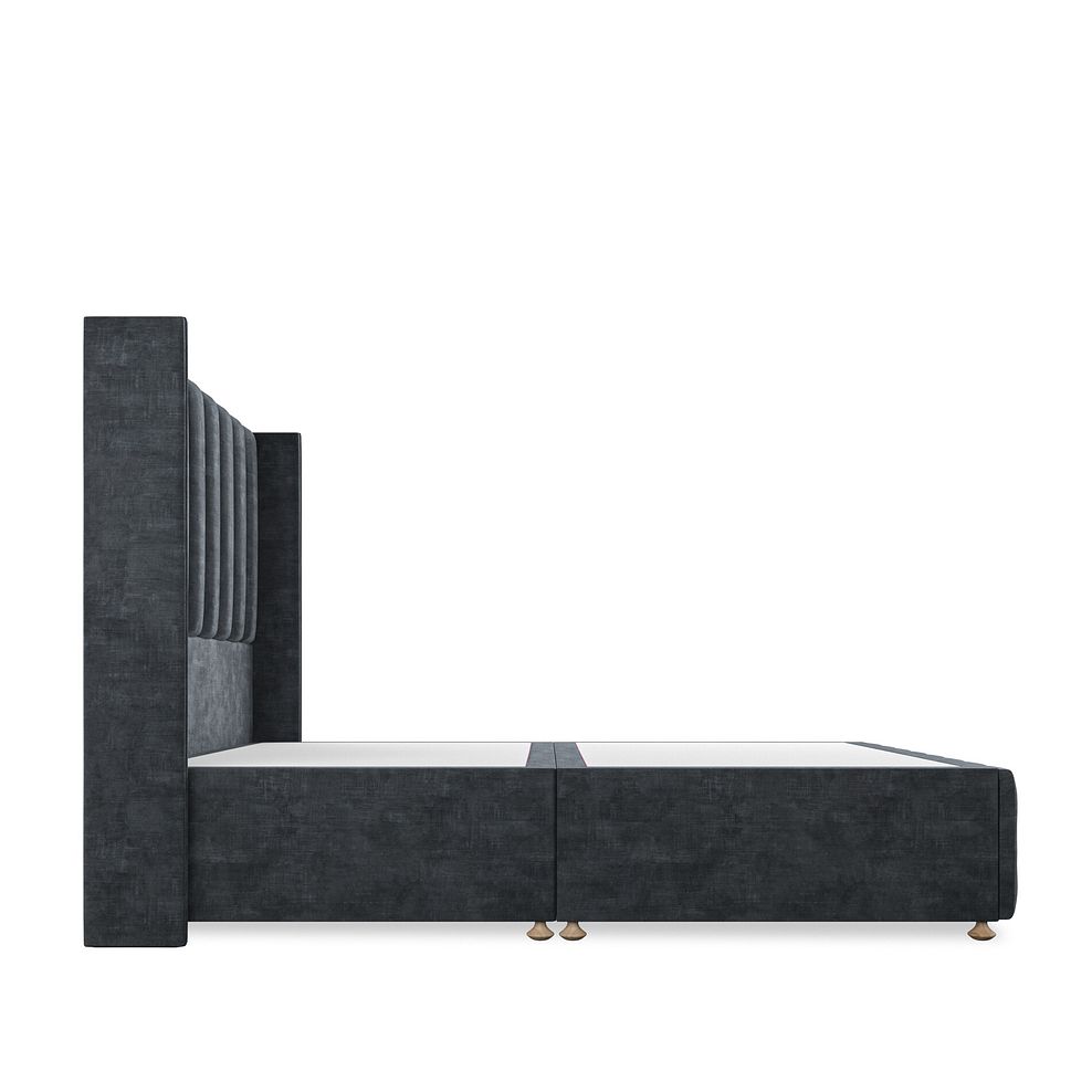 Amersham King-Size Divan Bed with Winged Headboard in Heritage Velvet - Charcoal Thumbnail 4