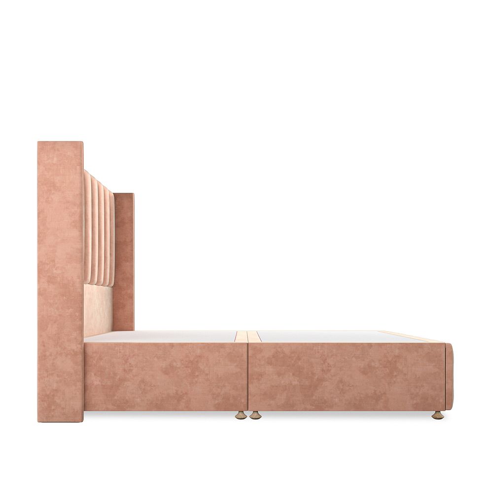 Amersham King-Size Divan Bed with Winged Headboard in Heritage Velvet - Powder Pink 4