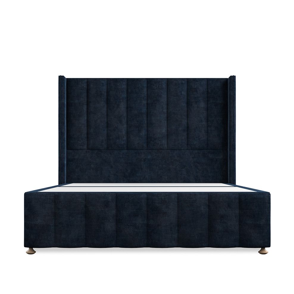 Amersham King-Size Divan Bed with Winged Headboard in Heritage Velvet - Royal Blue Thumbnail 3