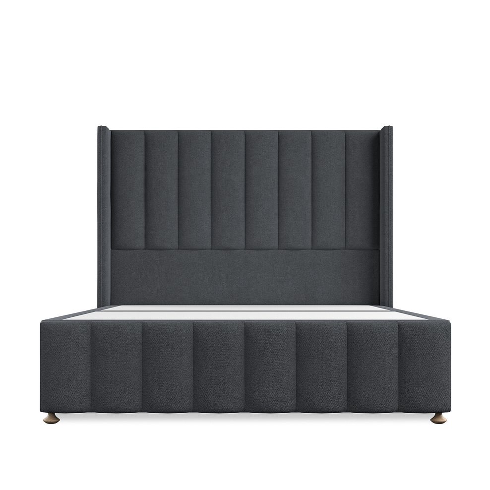 Amersham King-Size Divan Bed with Winged Headboard in Venice Fabric - Anthracite 3