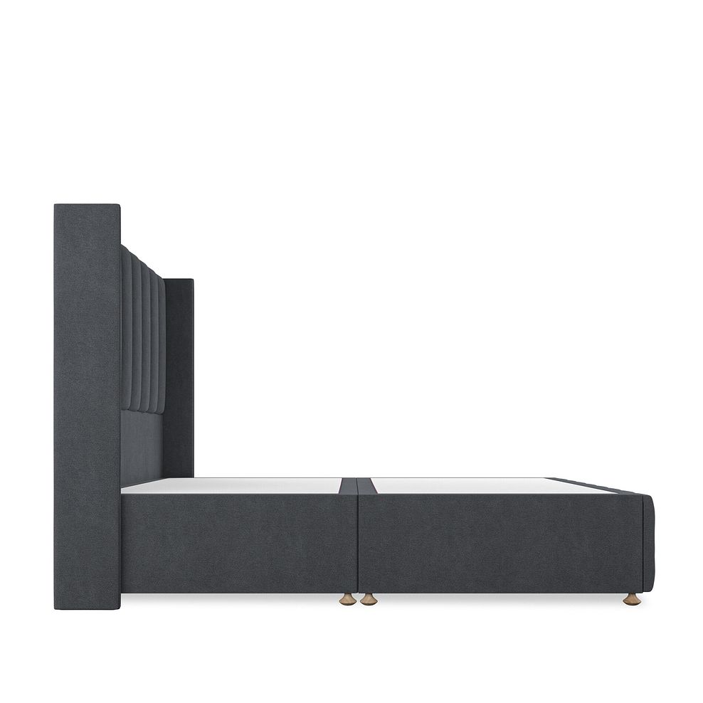 Amersham King-Size Divan Bed with Winged Headboard in Venice Fabric - Anthracite 4