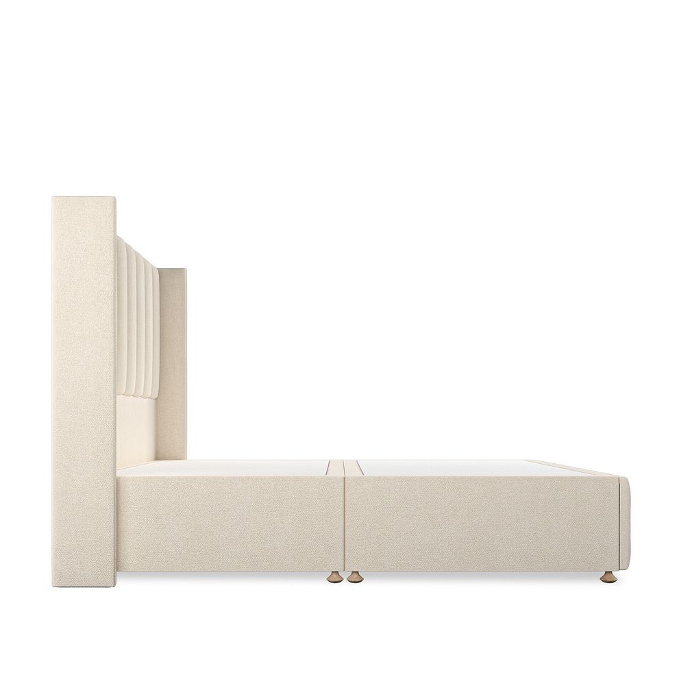 Amersham King-Size Divan Bed with Winged Headboard in Venice Fabric - Cream Thumbnail 4