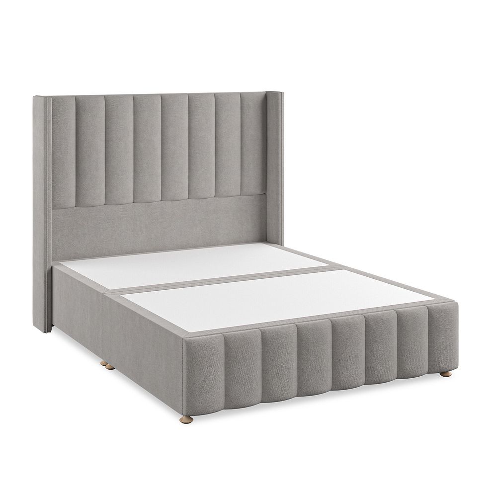 Amersham King-Size Divan Bed with Winged Headboard in Venice Fabric - Grey 2