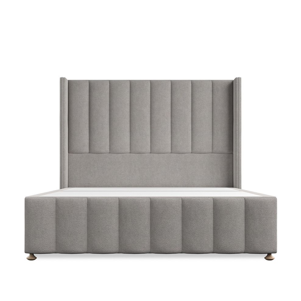 Amersham King-Size Divan Bed with Winged Headboard in Venice Fabric - Grey 3