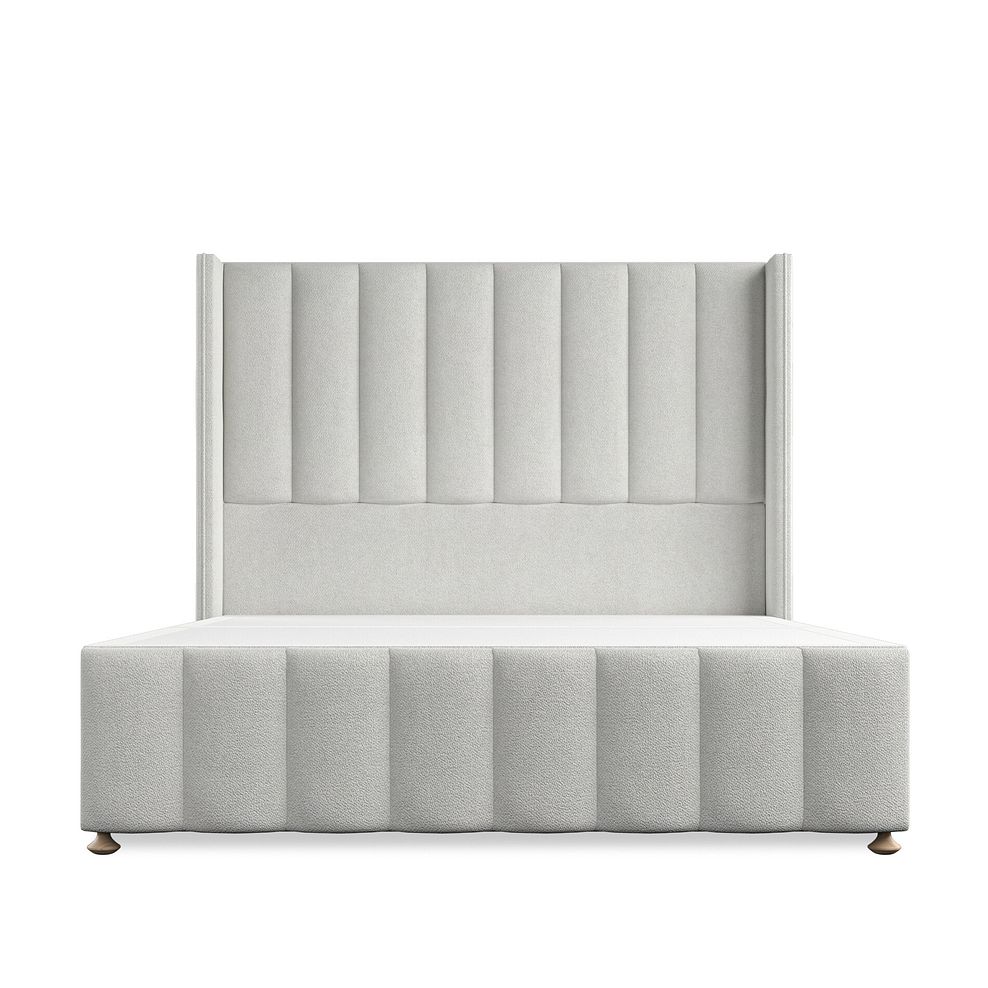 Amersham King-Size Divan Bed with Winged Headboard in Venice Fabric - Silver Thumbnail 3