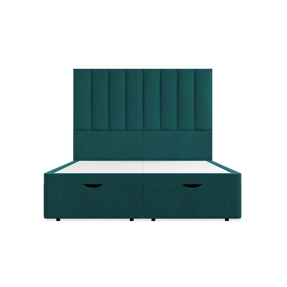 Amersham King-Size Ottoman Storage Bed in Venice Fabric - Teal 4