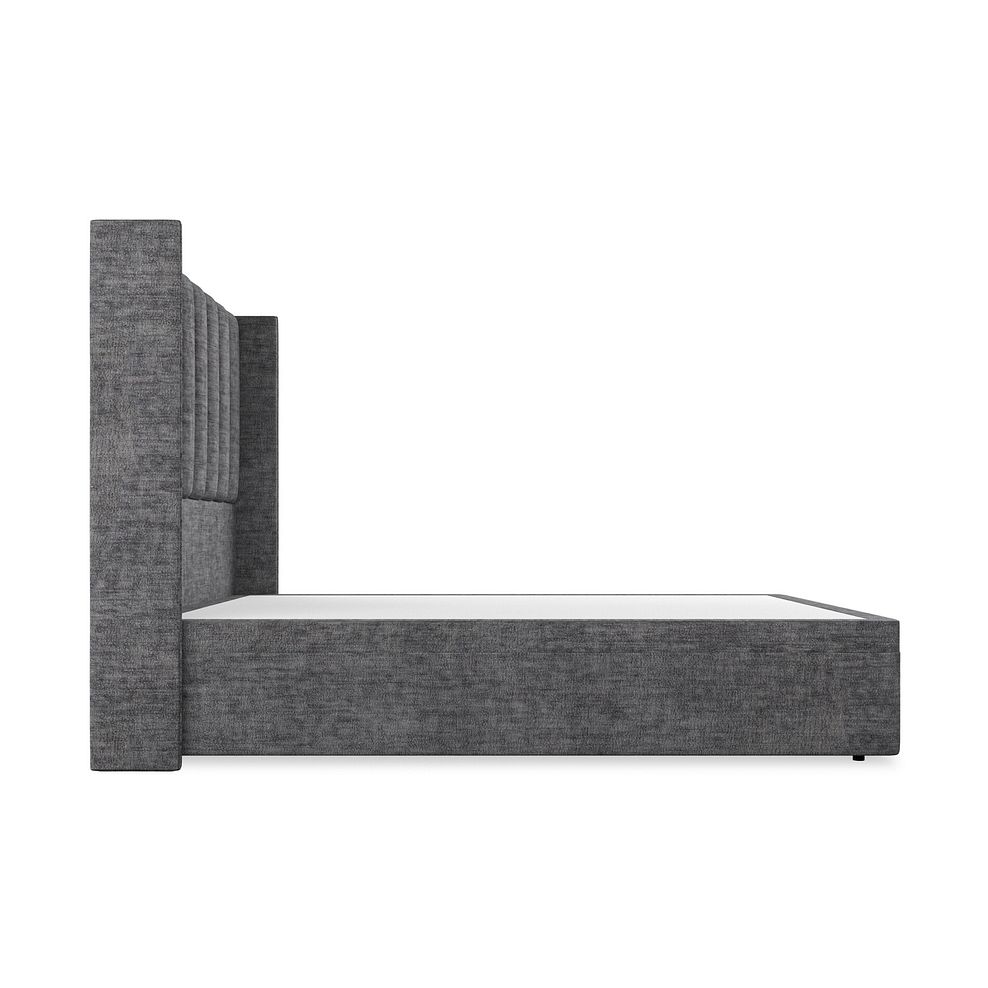 Amersham King-Size Ottoman Storage Bed with Winged Headboard in Brooklyn Fabric - Asteroid Grey Thumbnail 5