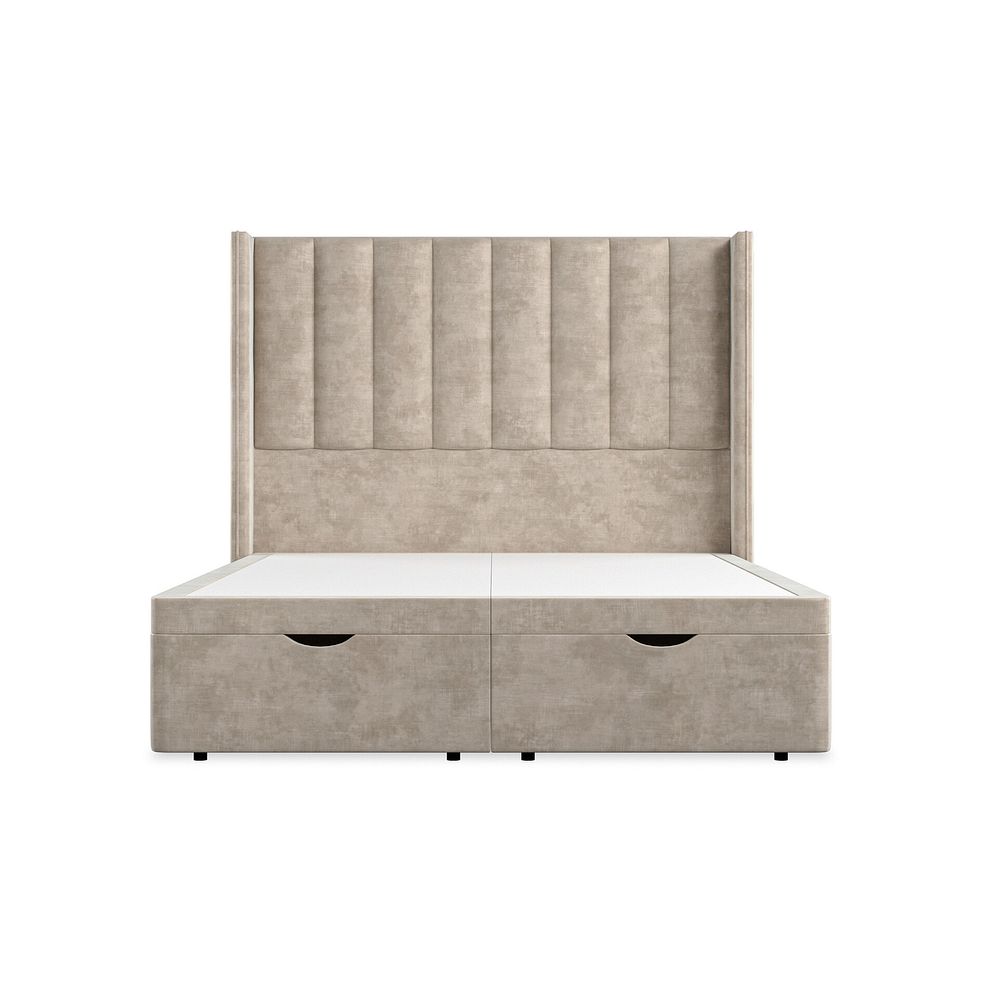 Amersham King-Size Ottoman Storage Bed with Winged Headboard in Heritage Velvet - Mink Thumbnail 4
