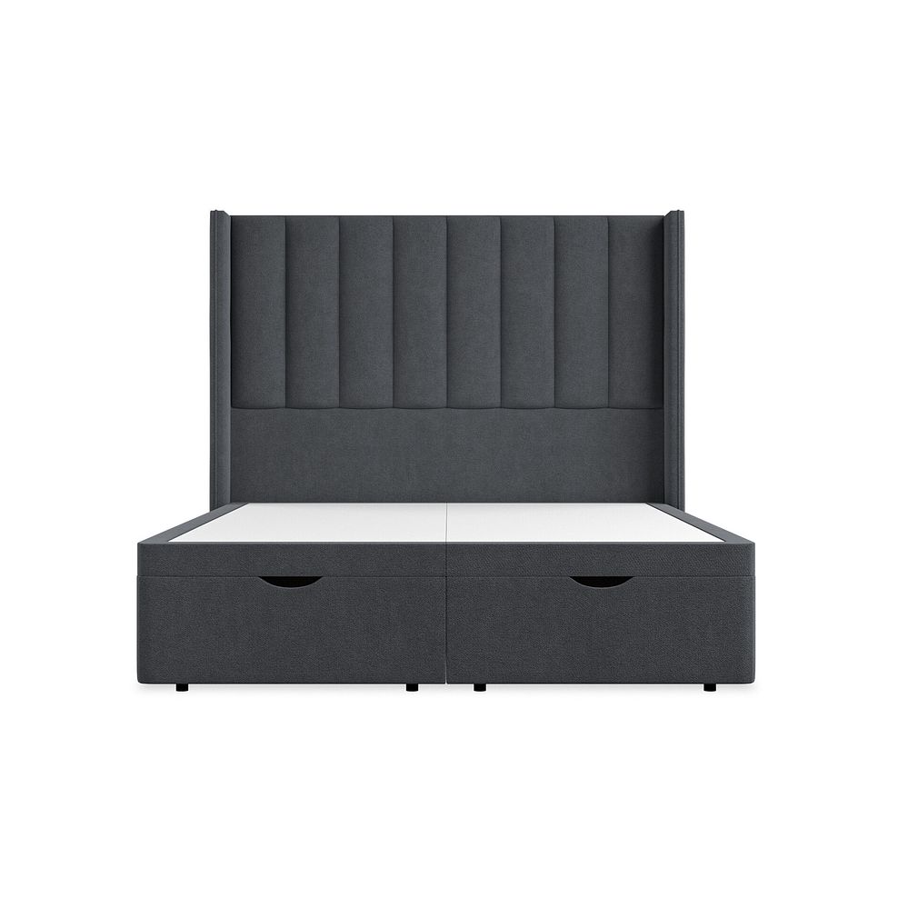 Amersham King-Size Ottoman Storage Bed with Winged Headboard in Venice Fabric - Anthracite Thumbnail 4
