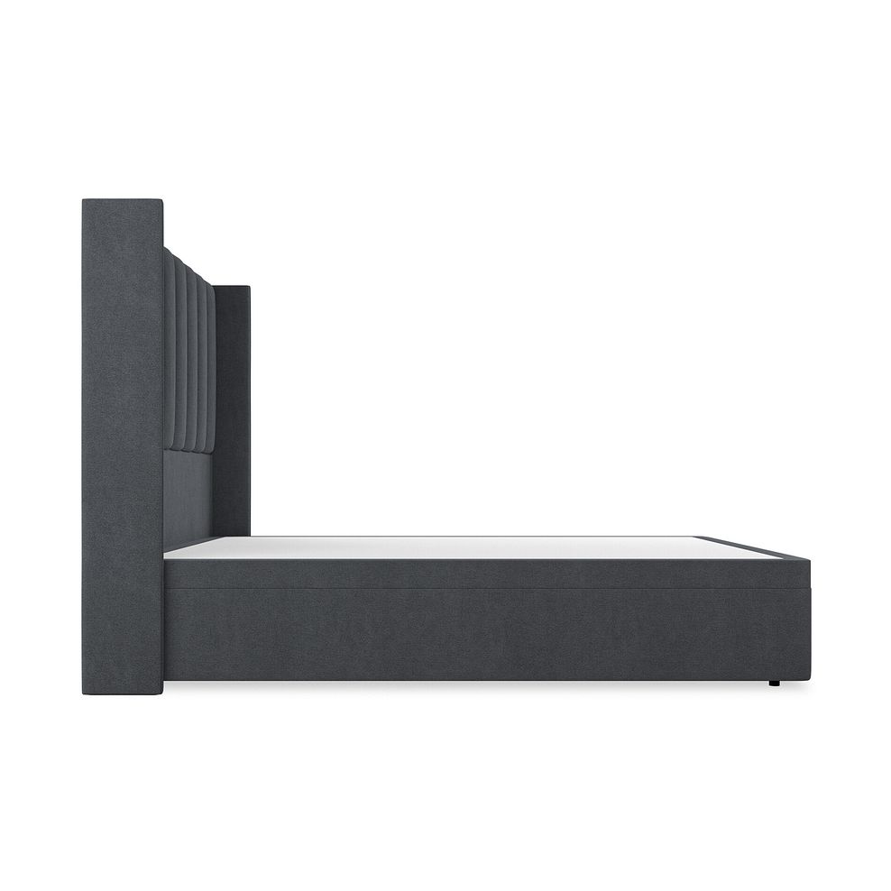 Amersham King-Size Ottoman Storage Bed with Winged Headboard in Venice Fabric - Anthracite Thumbnail 5