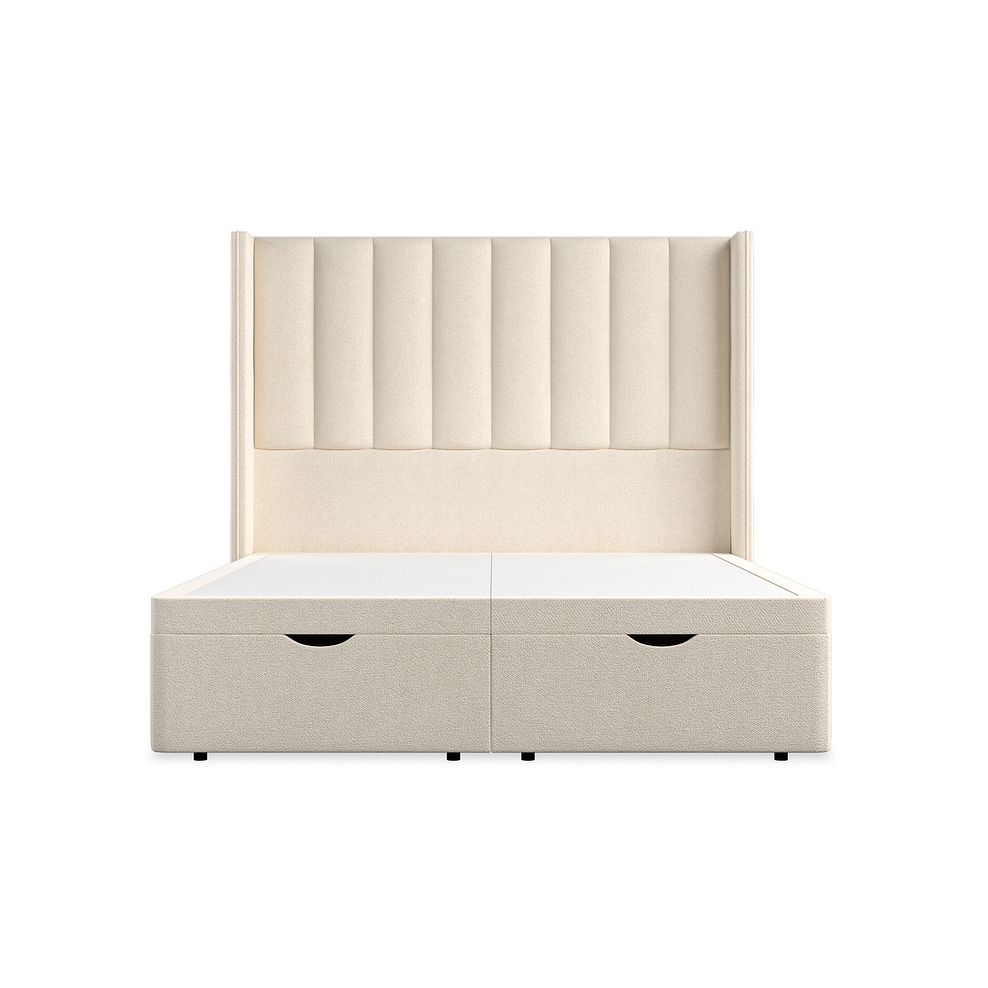 Amersham King-Size Ottoman Storage Bed with Winged Headboard in Venice Fabric - Cream 4