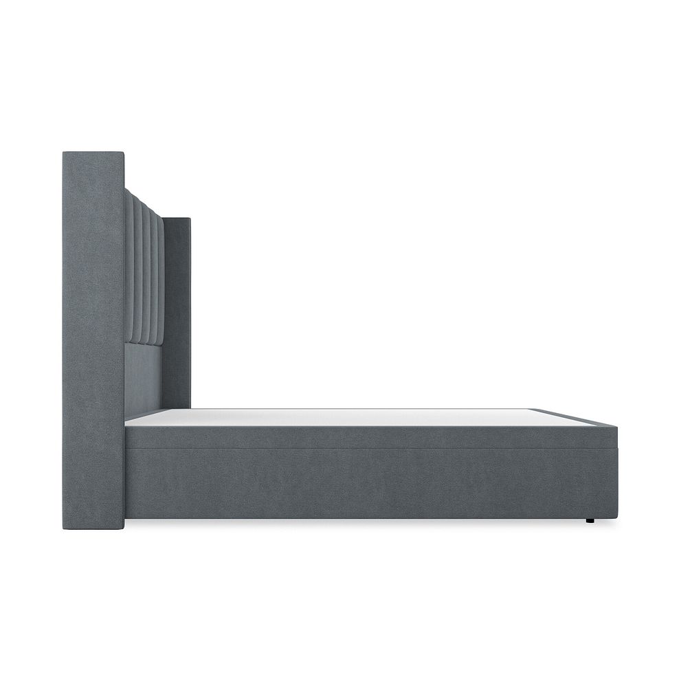 Amersham King-Size Ottoman Storage Bed with Winged Headboard in Venice Fabric - Graphite 5