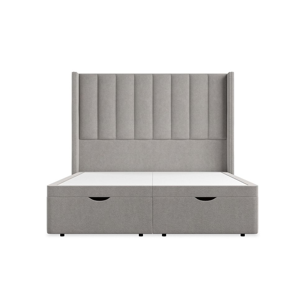 Amersham King-Size Ottoman Storage Bed with Winged Headboard in Venice Fabric - Grey 4