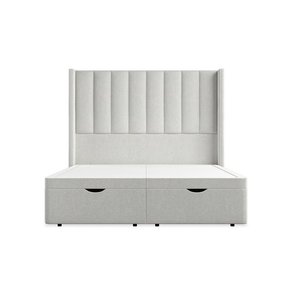 Amersham King-Size Ottoman Storage Bed with Winged Headboard in Venice Fabric - Silver Thumbnail 4